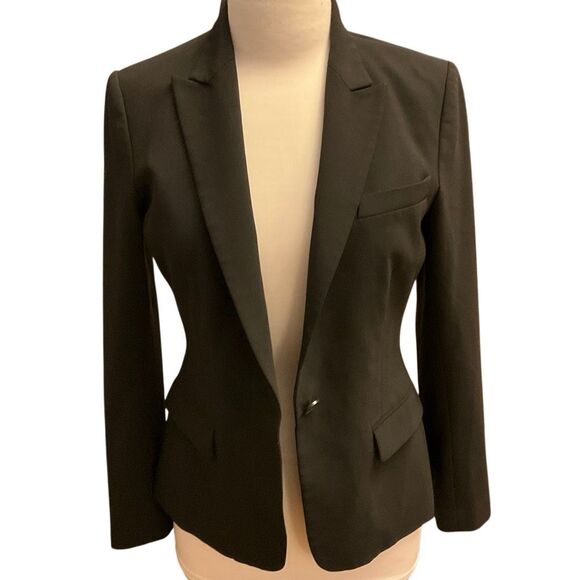 Black Blazer Theory Quality luxury minimalist Black 8 capsulewardrobe - Picture 1 of 15